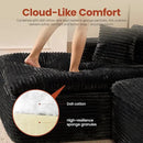 ovios 105” Modular Sectional Sofa with Thicken Seat Cushion, Cloud Couch with Deep Seat, Modern L-Shape Sofas Couches with Chaise,Upholstered Couches for Living Room Bedroom,Black by CozyNest Decor