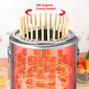 Portable Smokeless Barbecue Charcoal Barrel Grill, Stainless Steel Surround Charcoal kebab Grill with 28 Skewers and BBQ Grill Cooking Grate, Diameter 15.4 inch by GreenHaven Gardens