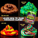 Original Stationery Dinosaur Slime Kit for Boys - Small Multicolor Original Style - Glow-in-The-Dark & Glitter DIY Slime Making Set with Lava, Blood & Dino Poop Effects by TinyTreasures Baby Boutique