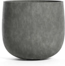 Mondo Large Planter – Grey Stone Finish – Fiberglass Indoor/Outdoor and Weather-Resistant Round Planter (19.7" D x 19.1" H Exterior, 18.5" D x 18.5" H Interior) by GreenHaven Gardens