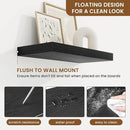 fuqing Floating Shelves for Wall, Bathroom Shelf Wall Mounted for Storage, Shelves with Invisible Bracket for Bedroom, Kitchen, Living Room, Farmhouse Small Book Shelf, 16 Inch Set of 2, Black by CozyNest Decor