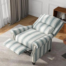 UIXE Pushback Recliner Chair, Fabric Armchair Push Back Accent Chair for Living Room, Rivet Trim Club Arm Chair Overstuffed Home Theater Single Sofa Bedroom Reading Seat with Footrest - Stripe Blue by CozyNest Decor