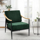 Modern Accent Chair for Living Room Bedroom Mid Century Arm Chair Upholstered Office Accent Chair Comfy Waiting Room Chair with Metal Frame, Green by CozyNest Decor