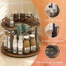 2 Tier Lazy Susan Organizer,2-Tier Spinning Spice Rack with Stable Carousel Base & 4 Height Settings for Cupboard Kitchen Countertop Dining Table Cupboard (Round) by CozyNest Decor