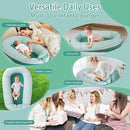 Baby Lounger, Deluxe Infant Lounger, Baby Nest Cover for Baby, Breathable Cotton, Adjustable Baby Floor Seat for Tummy Time, Newborn Essentials for Baby 0-12 Months (Greener) by TinyTreasures Baby Boutique