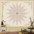 Fowocu Boho Floral Mandala Tapestry for Bedroom Aesthetic Bohemian Flower Wall Tapestry Beige Hippie Indian Extra Large Tapestries Wall Hanging for Living Room Dorm Decor 90 x 68 Inch by CozyNest Decor