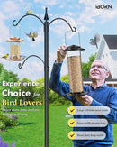 iBorn Metal Bird Feeder for Outside Hanging,Wild Bird Feeders for Cardinal,18cm Large Roof&Green,42CM Long,4.5lb High-Capacity(Seed is not Included) by CozyNest Decor