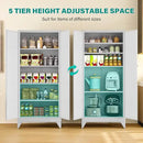 Wide & Deep Metal Storage Cabinet with 2 Doors and 5 Shelves,72 inch Tall Pantry Storage Cabinet,Large Cupboard Closet,White Cabinets for Home,Kitchen,Bathroom,Dining/Living Room by CozyNest Decor