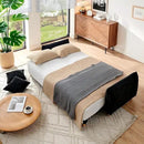 Convertible Sofa Bed, 90" Full Size Sleeper Sofa with Storage, Tufted Chenille 3 Seat Sofa Couches for Living Room, Small Spaces, Guest Room, Apartment, Black by CozyNest Decor