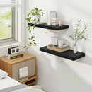 Fun Memories 24 Inch Floating Shelves for Wall, 9 Inch Deep Black Rustic Wood Wall Mounted Shelves for Bathroom, Kitchen, Living Room, Set of 2 by CozyNest Decor