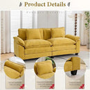URRED Modular Sectional Sofa Comfy Cloud Couch, Modern Chenille Loveseat Sofa Sleeper Deep Seat Couches with Pillows for Living Room (Yellow, 82.6'') by CozyNest Decor