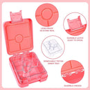 Bento Lunch Box Set With 10oz Soup Thermo, Leak-proof Lunch Containers with 4 Compartment, Kids Hot Thermo Food Jar/Insulation Lunch Bag, Food Containers for School（Solid） by TinyTreasures Baby Boutique