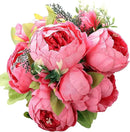 Duovlo Springs Flowers Artificial Silk Peony Bouquets Wedding Home Decoration,Pack of 1 (Spring Pink) by CozyNest Decor