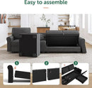 HONBAY Sectional Sofa with Storage Seat U Shaped Couch with Reversible Chaise Convertible Sectional Couches for Living Room,Dark Grey by CozyNest Decor