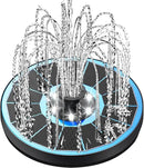 Solar Fountain Glass Panel with 2200 mah Battery, 3.5W Floating Solar Water Fountain with 4 Fixed Rods, Solar Fountain Pump for Bird Bath, Garden, Pond, Pool, Outdoor-White Lights by GreenHaven Gardens