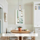 3-Light Raindrop Pendant Light Fixtures, Brass Glass Pendant Lighting, Teardrops Modern Hanging Light for Entryway Foyer Kitchen Island Dining Living Room Hallway by CozyNest Decor
