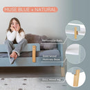 dadada Muse Blue Toddler Bed with 2 Removable Safety Rails. Low Profile Montessori Bed. Sturdy Solid Wood Frame, Fits Standard Crib Mattress, Easy to Assemble, Toddler Bed for Boys & Girls - Blue by TinyTreasures Baby Boutique