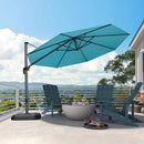 PURPLE LEAF 11 Feet Patio Umbrella Outdoor Cantilever Round Umbrella Aluminum Offset Umbrella with 360-degree Rotation for Garden Deck Pool Patio, Turquoise Blue by GreenHaven Gardens