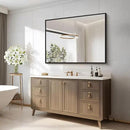 Black Bathroom Mirror for Wall, 30x36 Inch Rectangle With Metal Frame, Modern Vanity for Bathroom Living Room, Entryway Hangs Horizontal or Vertical by CozyNest Decor