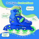 2PM SPORTS Inline Skates with Light Up Wheels, Roller Skates Blades for Boys Girls Kids Ages 5-8 8-12 4-6 6-12, Size Adjustable Beginner Blades Roller Skates by TinyTreasures Baby Boutique