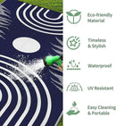 GENIMO Outdoor Rug 6' x 9' Waterproof for Patio Clearance, Reversible Lightweight Plastic Straw Camping Carpet, Large Area Rugs Mats for Rv, Backyard, Deck, Porch, Picnic, Balcony, Mix-Blue & White by CozyNest Decor
