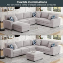 L Lengend Vansen Modular Sectional Sofa U Shaped Couch with Ottoman Modern Reversible Corner Sectional Couch for Living Room (Light Grey, U Shaped Sofa-2) by CozyNest Decor