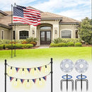 ZMTECH 2 Packs 10 FT Heavy Duty Flag Pole in Ground with Solar Light, Flag Pole Holder for Outside House with Solar Light and 5 Pronges Base, Flag Pole Kit for Outdoor Garden Decor(Without Flag) by GreenHaven Gardens