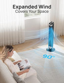 Dreo Tower Fan for Bedroom, 90° Oscillating Standing Floor Fan with 28ft/s Velocity, 25dB Quiet for Sleep, DC Motor, 9 Speeds, 4 Modes, 12H Timer, Voice & APP & Remote Control, 42" Cruiser Pro T2 S by CozyNest Decor