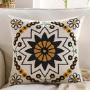 Embroidered Throw Pillow Cover 18x18 Classic Boho Floral Pattern Pillows Cover Outdoor Decorative Pillowcase,Durable Cozy Textured Cushion Case for Sofa Couch Bed Living Room,Black Orange by CozyNest Decor