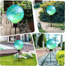 VCUTEKA Gazing Ball, Glass Gazing Balls Sphere for Garden Lawn Outdoor Ornament Yard Decorative, Blue Swirl, 10" by CozyNest Decor