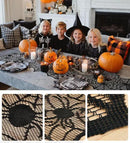 Halloween Table Runner,72 Inches Long Black Lace Spider Web Table Runners for Halloween Table Decoration/Party Dinner Table Decor,Kitchen,Mantel,Bedroom Decoration by CozyNest Decor