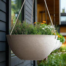 LA JOLIE MUSE Large Hanging Planters for Outdoor Plants - 13 Inch Hanging Flower Pots Set of 2, Speckled White by CozyNest Decor