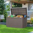 230 Gallon Resin Deck Box, Lockable Patio Outdoor Storage Box for Furniture, Garden Tools and Tools Storage, Waterproof Outside Storage Boxes - Grey by GreenHaven Gardens