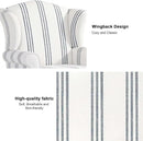 Accent Chair, High Back Upholstered Armchair with High Resilience Sponge & Wood Legs, Mid-Century Modern Comfy Single Sofa Reading Chairs for Living Room, Bedroom (Stripe Navy, Set of 1) by CozyNest Decor
