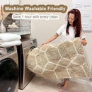 ONASAR Large Area Rugs for Living Room, Fluffy 7x10 Beige and White Thick Floor Rug for Bedroom Home Decor Aesthetic, Soft Fuzzy Shaggy Plush Geometric Carpet for Kids Teen Dorm Classroom Office by TinyTreasures Baby Boutique