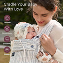 Momcozy Herihuge Baby Carrier - Crafted with Charming Jacquard Weaving, Durable, Stylish and Elegant, All-Day Comfort for Moms, Time Heritage Beige by TinyTreasures Baby Boutique