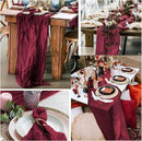 Burgundy 20 Pack Cheesecloth Table Runner 10FT Rustic Gauze Cheese Cloth Table Runner for Wedding Bridal Baby Shower Table Decor 20 x 120 Inch Long Boho Fabric Sheer Birthday Party Table Decorations by CozyNest Decor