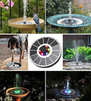 Solar Fountain Glass Panel with 2200 mah Battery, 3.5W Floating Solar Water Fountain with 4 Fixed Rods, Solar Fountain Pump for Bird Bath, Garden, Pond, Pool, Outdoor-Colorful Lights by GreenHaven Gardens