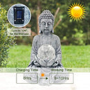 Nacome Meditating Buddha Statue with Solar Light,Zen Solar Garden Buddha with Cracked Glass Ball Sculpture-Indoor/Outdoor Decor for Balcony,Garden,Patio,Porch Yard Art Ornament,Gift by GreenHaven Gardens