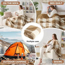 LURKA Checkered Sherpa Fleece Twin-Size Bed Blanket - Extra Thick and Warm Winter Soft Fuzzy Plush Blanket for Couches, Beds & Pets, Brown, 60x80 Inches by CozyNest Decor