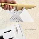 McCook® Knife Sets, Golden Titanium Stainless Steel Kitchen Knife Block Sets with Built-in Sharpener by CozyNest Decor