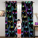 Cat Blackout Curtains for Girls - 2Pcs Cute Cartoon Cat Patterns Curtain Panels for Girls Bedroom Lovely Cats Drapes Darkening Window Curtain for Living Room Bedroom, 82" x 84" by TinyTreasures Baby Boutique