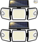 VIVOHOME Linkable Solar Lights Outdoor, Dual Roating Motion Sensor Flood Lights Solar Powered Security Light with 3 Heads, 2500LM, IP65 Waterproof for Outside, Yard, Garage, Wall, Patio, 2 Pack by GreenHaven Gardens