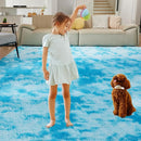 Ultra Soft Rug for Living Room, 8X10 Fluffy Shag Area Rug for Bedroom, Modern Shaggy Carpets Fuzzy Rug for Teens Dorm Nursery Home Decor Aesthetic, Upgrade Anti-Skid Durable, Tie-Dyed Blue by TinyTreasures Baby Boutique