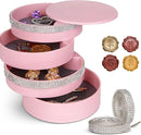 CONBOLA Jewelry Holder Organizer, Christmas Gifts Ideas for Women, Small Jewelry Storage Box Earring Holder, 5-Layer Rotating Jewelry Storage Tray with Lid for Bracelets Rings Bracelets by TinyTreasures Baby Boutique
