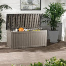 200 Gallon Lockable Resin Deck Box, Waterproof & UV-Resistant Outdoor Storage Box for Outdoor Cushion Storage, Garden Tools & Pool Accessories Storage, Gray by CozyNest Decor