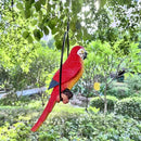 Lifelike Parrot Garden Statues Hanging Decor Ornaments Figurines Sculpture for Patio Lawn Yard, Blue Tail (Red Tail) by GreenHaven Gardens