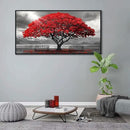 AJAZIKO Red Wall Art - Modern Framed Wall Art for Living Room - Red Tree Black and White Landscape Canvas Prints Posters & Prints for Home Office Bedroom Decorations - Large Wall Pictures 29×58IN by CozyNest Decor