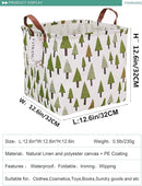 FANKANG Square Nursery Hamper Storage Bins Canvas Laundry Basket Foldable with Waterproof PE Coating Large Storage Baskets Gift Baskets for Children Office Bedroom ClothesToys (SquareGreen forest) by TinyTreasures Baby Boutique