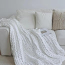 Maetoow Chenille Chunky Knit Blanket Throw （40×50 Inch）, Handmade Warm & Cozy Blanket Couch, Bed, Home Decor, Soft Breathable Fleece Banket, Christmas Thick and Giant Yarn Throws, White by CozyNest Decor